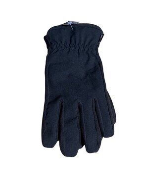 Isotoner SmartDri Black Fleece Gloves Water-Repellent Touchscreen-Friendly Men L